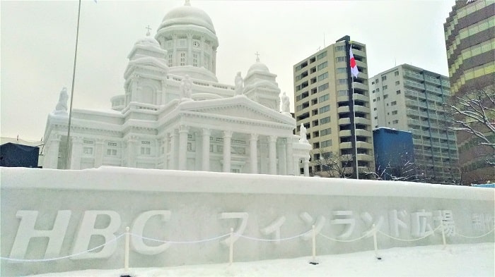 【2019年7丁目】HBCフィンランド広場 今期最大級の大雪像!ヘルシンキ大聖堂